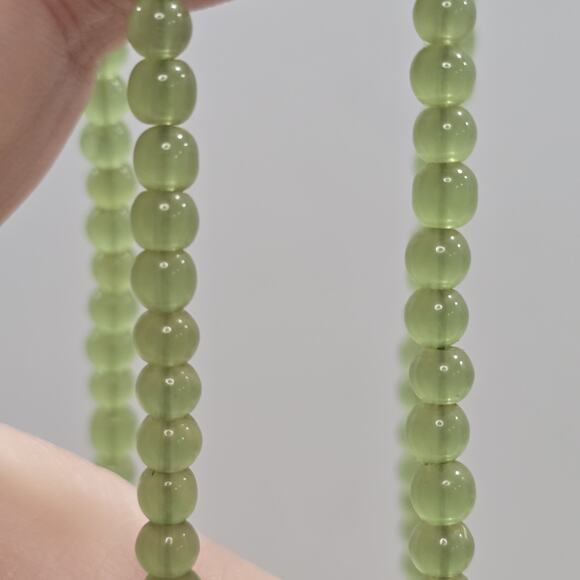 Continuous Strand Green Faux Peridot Beaded 34" Opera Length Necklace - Picture 10 of 15